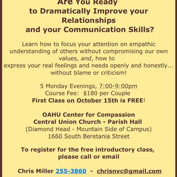 Aloha Center NVC - Pre-Covid compassionate communication training - Counseling & Mental Health Near Me - Honolulu, Hawaii
