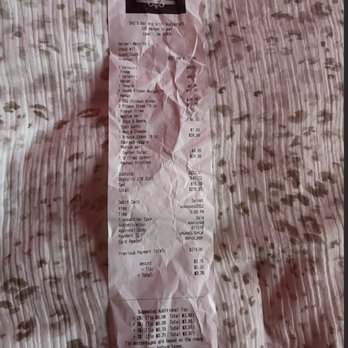 Eko's Bar & Grill Restaurant - receipt showing initial sit down time - Seafood Near Me - Lowell, Massachusetts