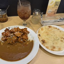 Curry Spicy Teriyaki Fried Chicken Garlic Naan Soft Drinks