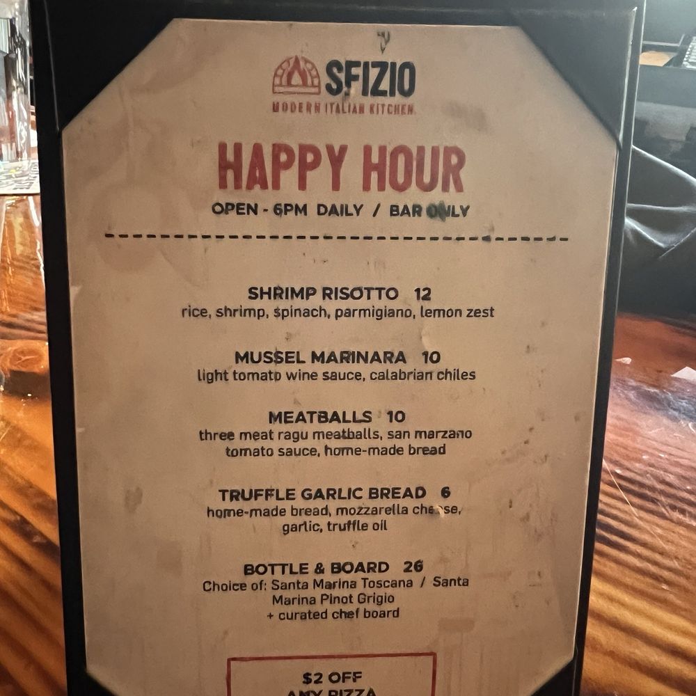 SFIZIO Italian Kitchen - Happy Hour menu - Italian Near Me - Phoenix, Arizona SFIZIO Italian Kitchen - Happy Hour menu - Italian Near Me - Phoenix, Arizona