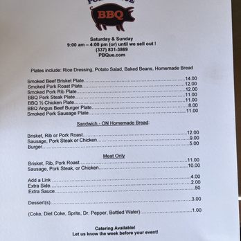 Point Blue BBQ - the menu for the restaurant - Barbeque Near Me - Point Blue, Louisiana Point Blue BBQ - the menu for the restaurant - Barbeque Near Me - Point Blue, Louisiana
