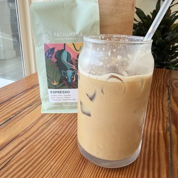 Pachamama Coffee - Iced vanilla bean latte - Coffee & Tea Near Me - Sacramento, California
