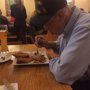 Prost German Restaurant - Cleaning the plate of snitzel - German Near Me - Aberdeen, Maryland