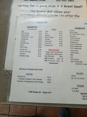 Menu photo 3 Dinner Bell Robersonville, NC Menu photo 3 Dinner Bell Robersonville, NC