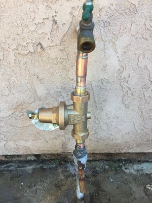 Presurre Regulator 3/4 inch - We replaced the pressure regulator valve because the existing one was no longer maintaining proper water pressure. A failing regulator could cause high pressure, which put stress on the plumbing system, fixtures, and appliances. Installing a new valve helped protect the home’s plumbing and ensured consistent, safe water pressure. Presurre Regulator 3/4 inch - We replaced the pressure regulator valve because the existing one was no longer maintaining proper water pressure. A failing regulator could cause high pressure, which put stress on the plumbing system, fixtures, and appliances. Installing a new valve helped protect the home’s plumbing and ensured consistent, safe water pressure.