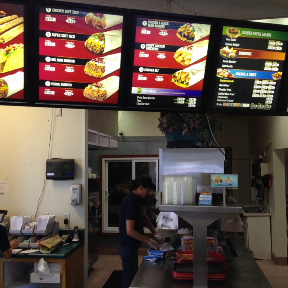 Taco Time - menus on the wall of a restaurant - Mexican Near Me - Afton, Wyoming Taco Time - menus on the wall of a restaurant - Mexican Near Me - Afton, Wyoming