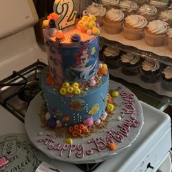 Cake Crumbs - Little Mermaid Cake!  Perfect design and it tasted Great.  Highly recommend
