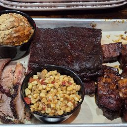 3 Meat Combo with Ribs, Pork Belly Burnt Ends, Brisket, Sweet Potato Casserole, & Corn Succotash ($45) 06-14-2025 3 Meat Combo with Ribs, Pork Belly Burnt Ends, Brisket, Sweet Potato Casserole, & Corn Succotash ($45) 06-14-2025