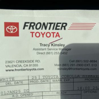 Frontier Toyota - The nice lady that helped me this morning - Car Dealers Near Me - Valencia, California Frontier Toyota - The nice lady that helped me this morning - Car Dealers Near Me - Valencia, California