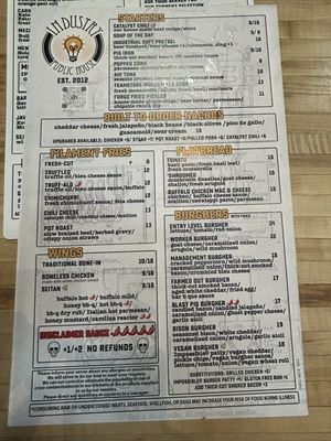 Menu photo 4 Industry Public House Pittsburgh, PA Menu photo 4 Industry Public House Pittsburgh, PA