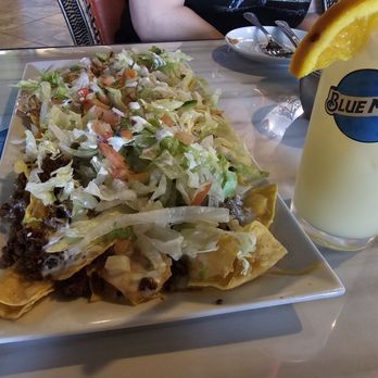 Agave Azteca - Plate of Nachos Locos and a Coco-rita drink - Mexican Near Me - Omaha, Nebraska