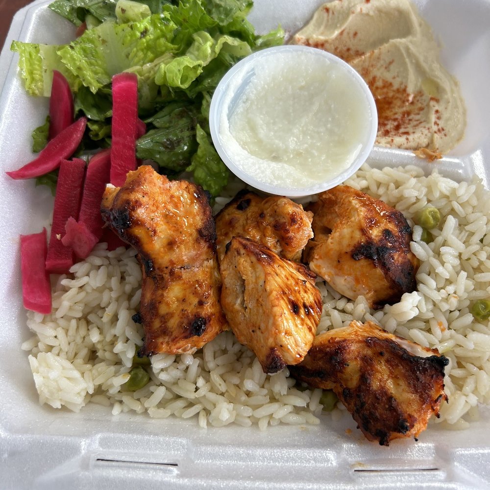 Oasis Grill - Yummy goodness... this was the chicken kabob plate. - Greek Near Me - Covina, California Oasis Grill - Yummy goodness... this was the chicken kabob plate. - Greek Near Me - Covina, California
