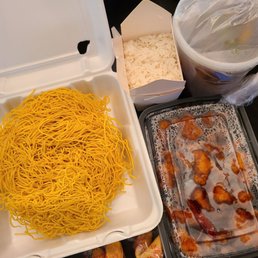 To go special combo pan-fried noodles and general tao's chicken. Yes, they have fortune cookies!