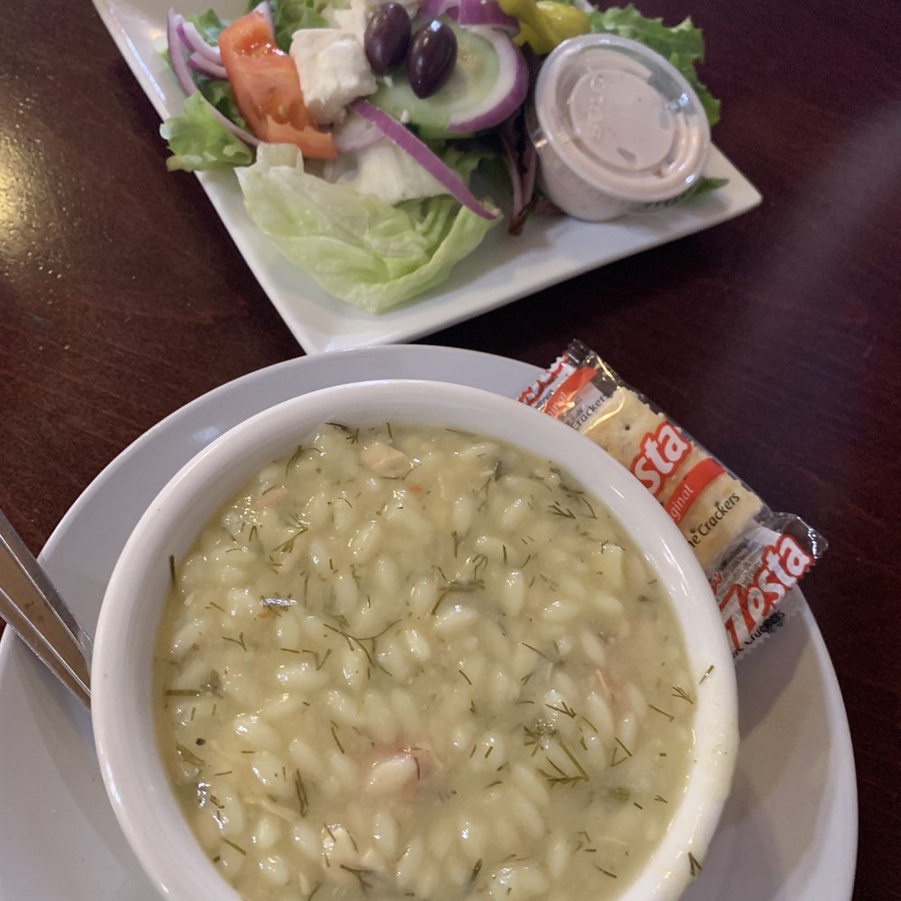 Samos Restaurant - Avgolemono Soup (they bring with Greek salad) - Greek Near Me - Baltimore, Maryland Samos Restaurant - Avgolemono Soup (they bring with Greek salad) - Greek Near Me - Baltimore, Maryland