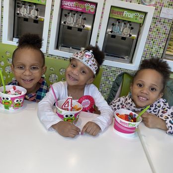 Sweet Frog - Strawberry yogurt cookies & cream yogurt & tangy coconut mom has the peanut butter & banana yogurt sooo yummmy - Ice Cream & Frozen Yogurt Near Me - Poughkeepsie, New York