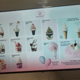 Soft serve menu