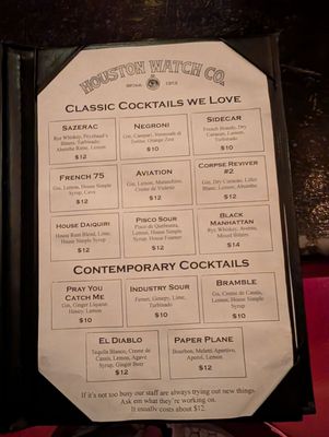 Menu photo 1 Houston Watch Co Houston, TX Menu photo 1 Houston Watch Co Houston, TX
