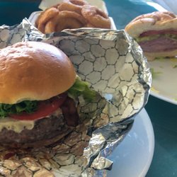 Neptune Market - Nooney burger, "Italian" on kaiser roll, onion rings