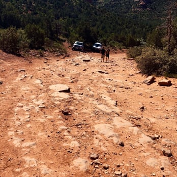 Devil's Bridge Trail - This is the rocky dirt road where high clearance vehicles pass  although this photo doesn't appear so bumpy. - Hiking Near Me - Sedona, Arizona