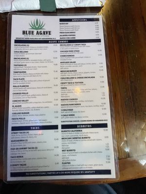 Menu photo 2 Blue Agave San Angelo, TX