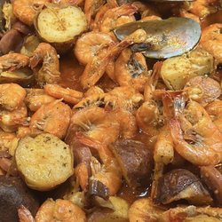Cajun shrimp, potatoes, and more