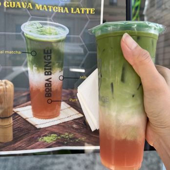 Boba Binge - Exactly like the picture 5*, taste 2.5* ( no matcha taste at all) - Coffee & Tea Near Me - Oakland, California Boba Binge - Exactly like the picture 5*, taste 2.5* ( no matcha taste at all) - Coffee & Tea Near Me - Oakland, California