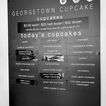 Georgetown Cupcake - Menu board - Cupcakes Near Me - Washington, DC, District of Columbia Georgetown Cupcake - Menu board - Cupcakes Near Me - Washington, DC, District of Columbia