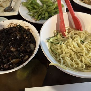 Ja Kum Sung - Black beans & Noodles (asked served separate bc didn't know if kid would eat; she loved it). - Korean Near Me - Glen Burnie, Maryland Ja Kum Sung - Black beans & Noodles (asked served separate bc didn't know if kid would eat; she loved it). - Korean Near Me - Glen Burnie, Maryland