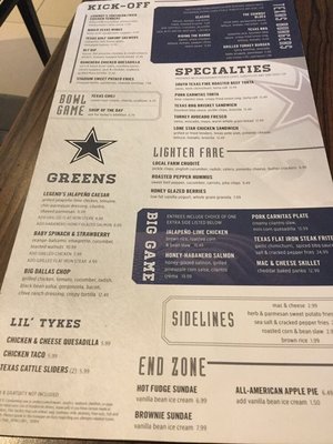 Menu photo 8 Dallas Cowboys Club Grapevine, TX