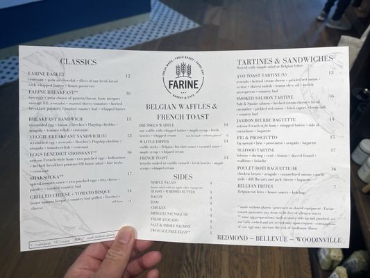 Menu photo 1 Farine Bakery & Cafe Bellevue, WA Menu photo 1 Farine Bakery & Cafe Bellevue, WA