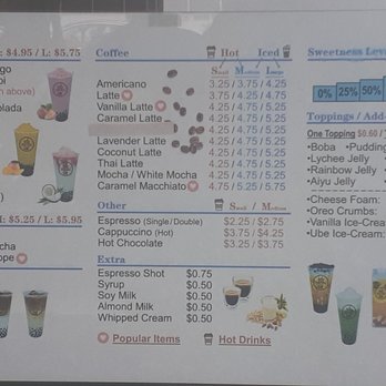 Top Tea + Espresso - Coffee menu. - Bubble Tea Near Me - Honolulu, Hawaii Top Tea + Espresso - Coffee menu. - Bubble Tea Near Me - Honolulu, Hawaii