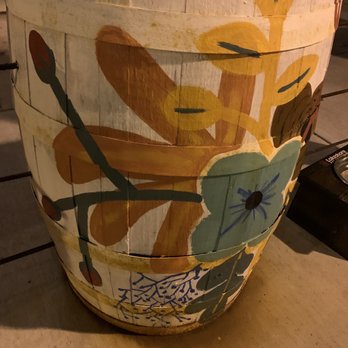 Borrowed Time - Hand painted barrel and fence - Wine Bars Near Me - Douglas, Michigan