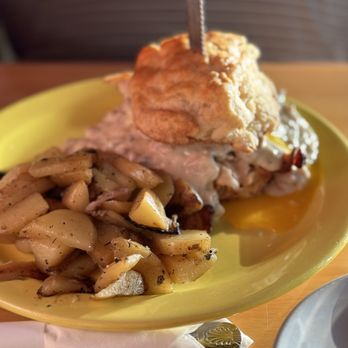 Devoted Kiss Cafe - DKC biscuit with morning potatoes - Breakfast & Brunch Near Me - Gig Harbor, Washington