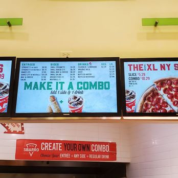 Sbarro - a pizza place with menus on the wall - Pizza Near Me - VERNON HILLS, Illinois