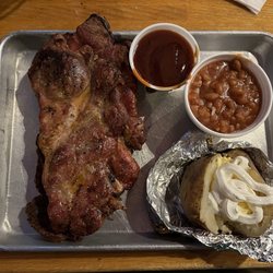 Ollie’s Burgers & BBQ - Pork Chop Dinner, Baled Potato, and Baked Beans