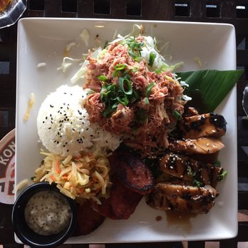 Kona Brewing - Mana Plate - Kalua pork, sausage, chicken, rice and slaw - Pubs Near Me - Honolulu, Hawaii Kona Brewing - Mana Plate - Kalua pork, sausage, chicken, rice and slaw - Pubs Near Me - Honolulu, Hawaii