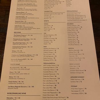 Griffin's - Drink menu as of as of December 1, 2024 - New American Near Me - Brea, California