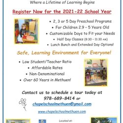 Chapel School - Register Now!