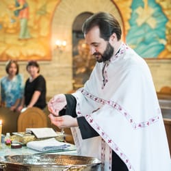 Holy Resurrection Serbian Orthodox Cathedral - Blessing a necklace. photo from a recent christening. www.garberophotography.com