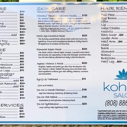 Menu of services