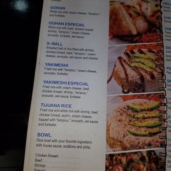 Sushimi - English menu - Sushi Bars Near Me - Tijuana, BCN
