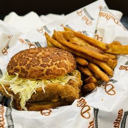Deli Delicious - Spicy Chicken Sandwich with Beer Battered Fries.