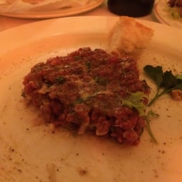 Half eaten steak tartar.