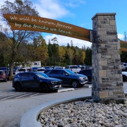 Tahquamenon Falls State Park - The backside of the Lower Falls sign.