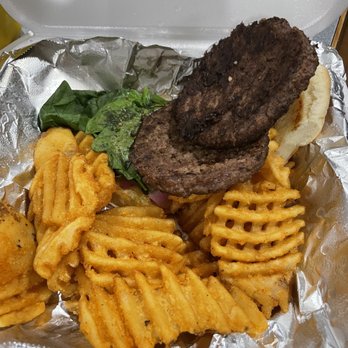 Hamburger Inn Diner - We think this was supposed to be a bacon and blue burger - Burgers Near Me - Delaware, Ohio