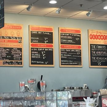 Betty Rae's Ice Cream - Menu behind counter - Ice Cream & Frozen Yogurt Near Me - Omaha, Nebraska Betty Rae's Ice Cream - Menu behind counter - Ice Cream & Frozen Yogurt Near Me - Omaha, Nebraska