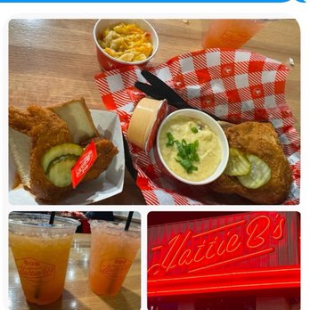 Hattie B's Hot Chicken- Atlanta West Midtown - Fried chicken, grits, Mack & cheese, watered down bourbon cocktail - Southern Near Me - Atlanta, Georgia