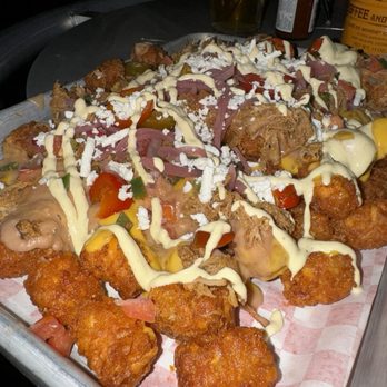The Boardroom - House Totchos w/ carnitas - Sports Bars Near Me - San Francisco, California The Boardroom - House Totchos w/ carnitas - Sports Bars Near Me - San Francisco, California