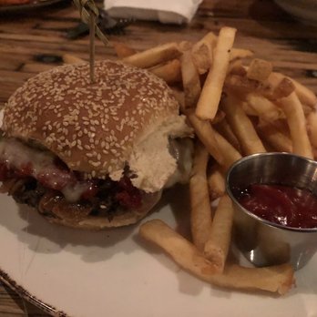District 118 Kitchen and Bar - Quinoa Veggie Burger & French Fries - New American Near Me - Newton, Massachusetts