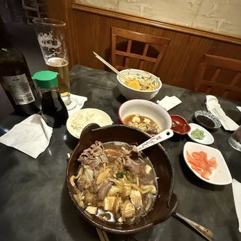 Minato Japanese Restaurant - Sukiyaki (in front) & pork tonkatsu (in the back) - Japanese Near Me - Smyrna, Georgia Minato Japanese Restaurant - Sukiyaki (in front) & pork tonkatsu (in the back) - Japanese Near Me - Smyrna, Georgia